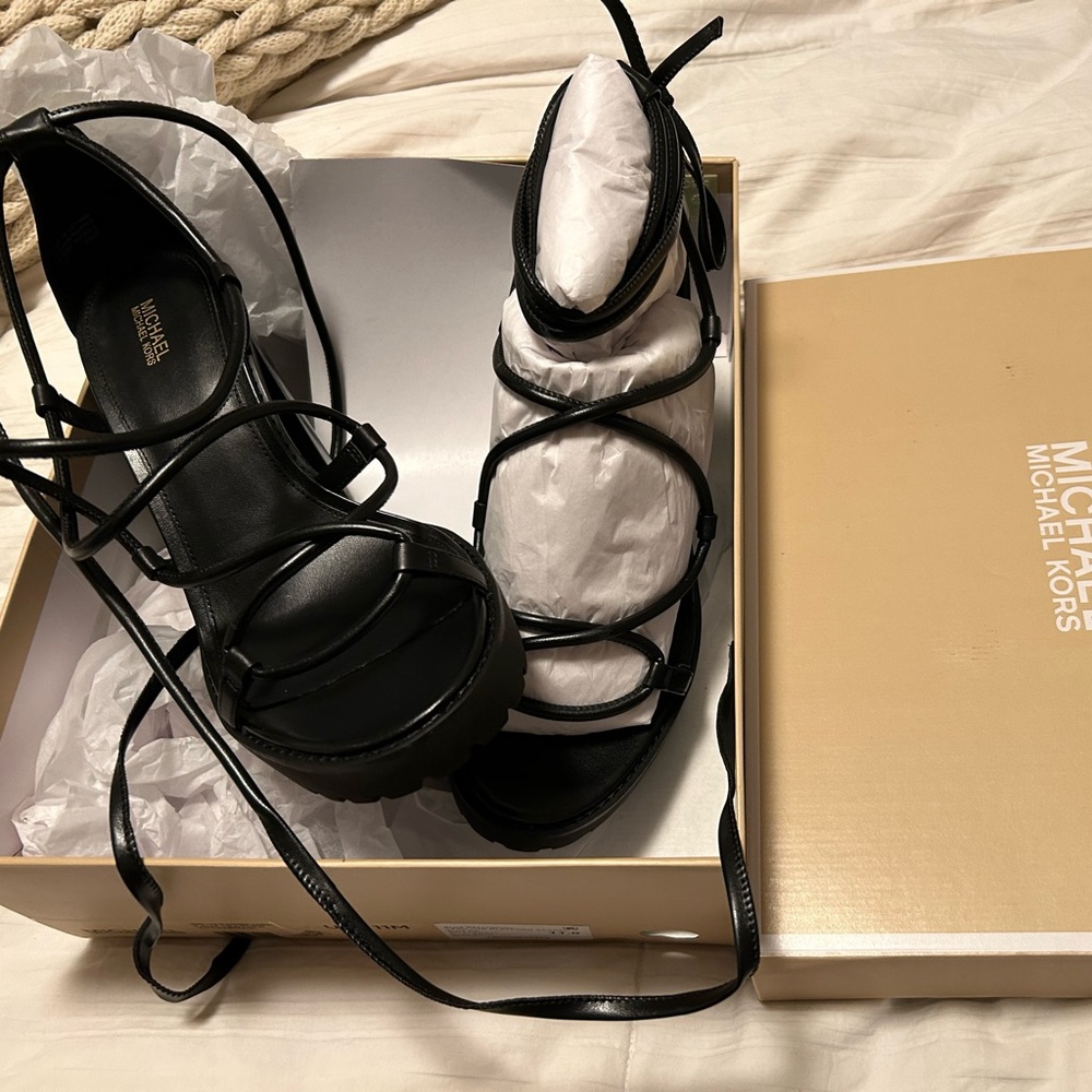 Michael Kors Vero Leather Platform Sandals